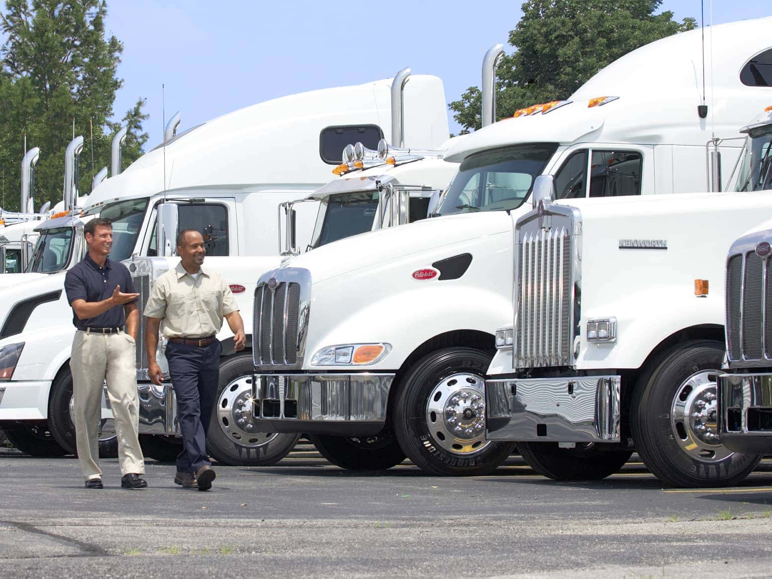 truck salesmen on lot