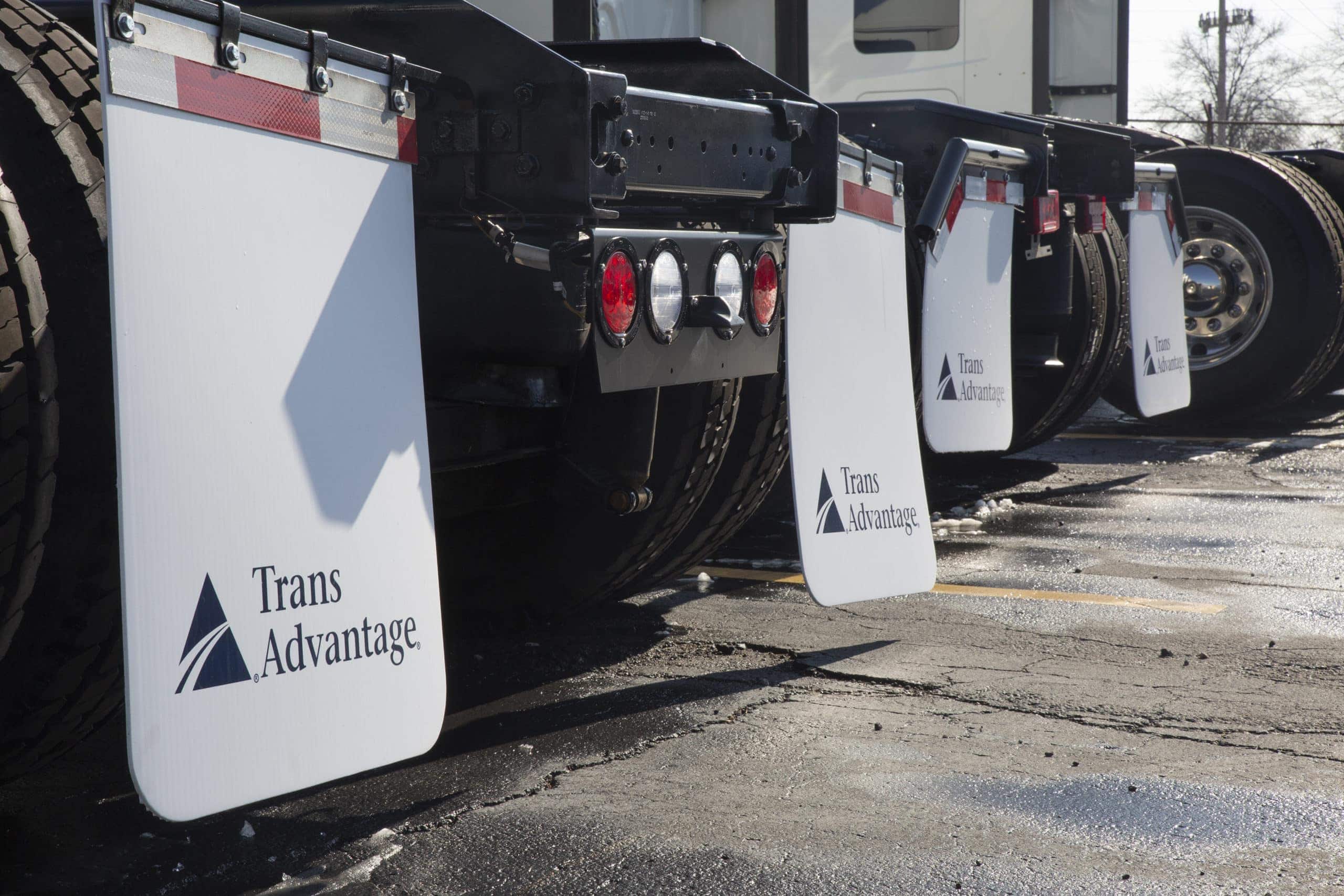 trucks at trans advantage mud flaps