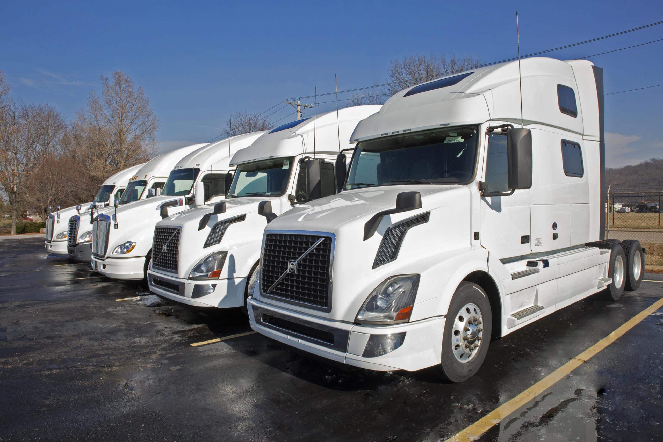 moving tractor trailers for sale on lot
